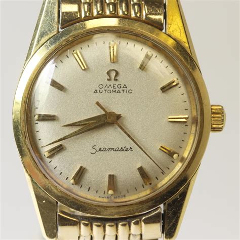 omega gold watch vintage mens